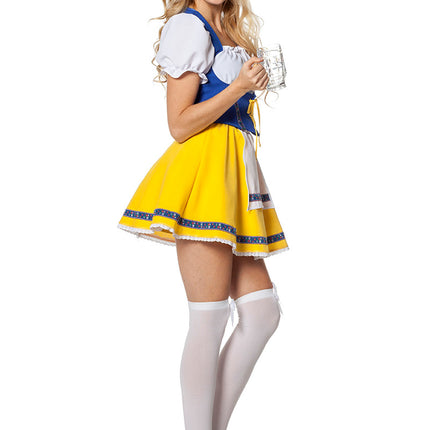 Dirndl Jurk Oktoberfest Geel Blauw