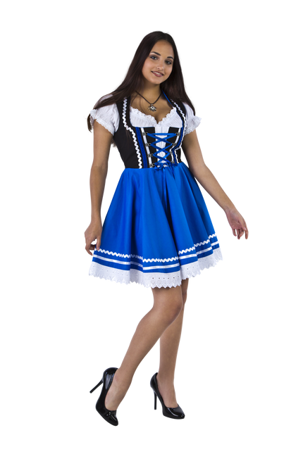 Dirndl 2-dlg., zwart/blauw, Carmenblouse