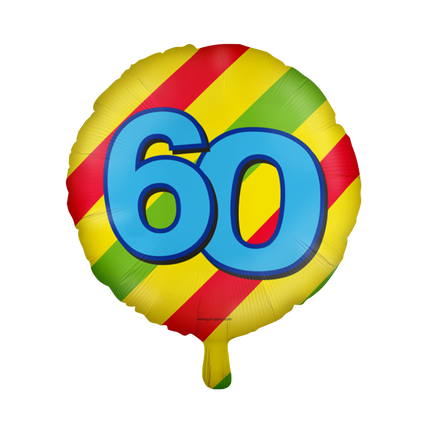 Helium Ballon 60 Jaar Gekleurd Leeg 46cm