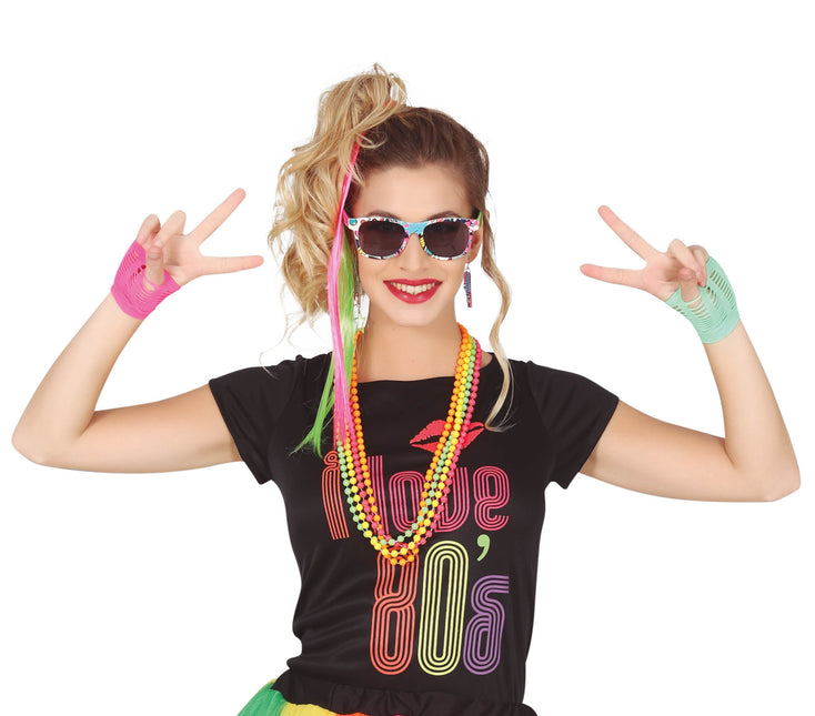 Accessoireset Neon 80s 8 delig