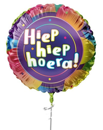 Hiep Hiep Hoera Helium Ballon Gekleurd Leeg 45cm