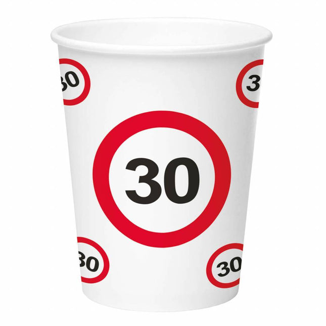 Bekers 30 Jaar Verkeersbord Karton 350ml 8st