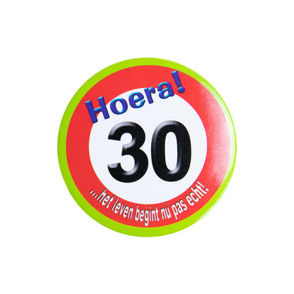 Button 30 Jaar Verkeersbord 5,5cm