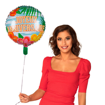 Joyeux Anniversaire Helium Ballon Hawaii Leeg 45cm