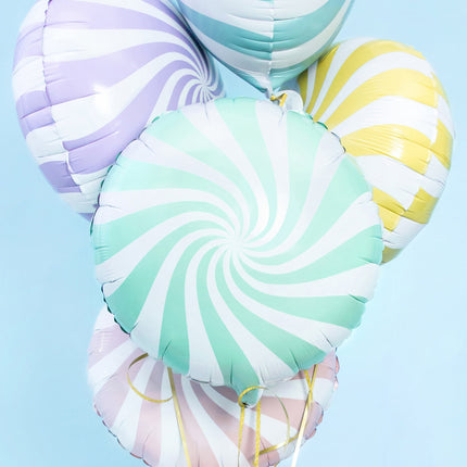 Helium Ballon Mintgroen Swirl 45cm leeg