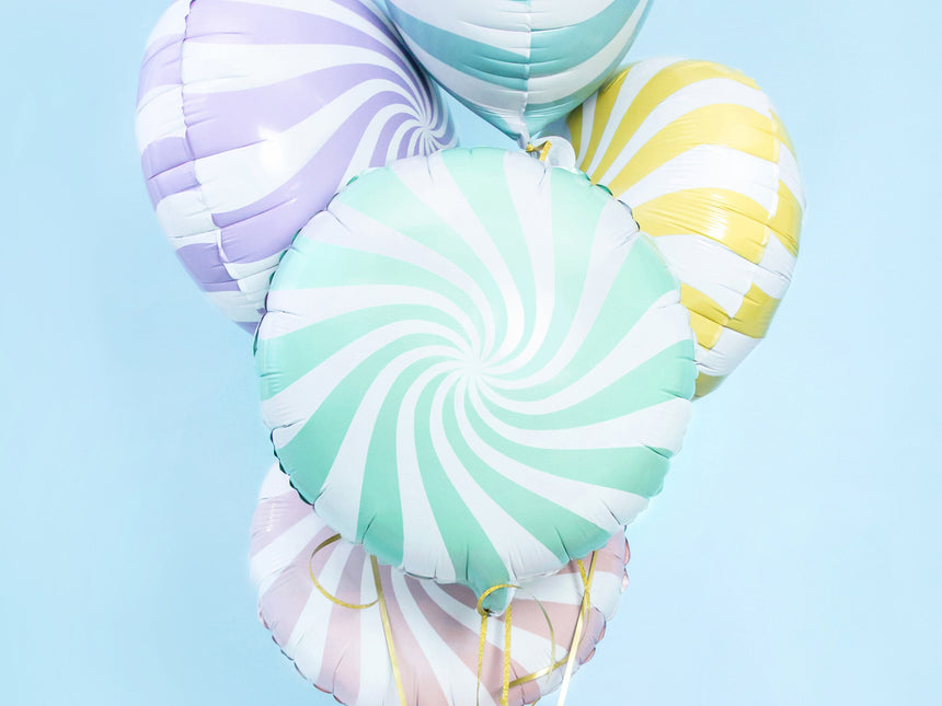 Helium Ballon Mintgroen Swirl 45cm leeg