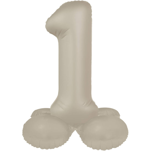 1 Jaar Cijfer Ballon Nude Mat 41cm