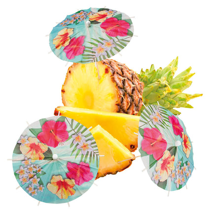 Hawaii Cocktailprikkers Parasol Paradise 18cm 6st