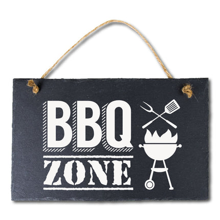 Leisteen Bordje Bbq Zone 25cm