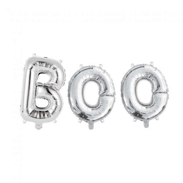 Ballonnen Letter Set Boo Zilver 41cm