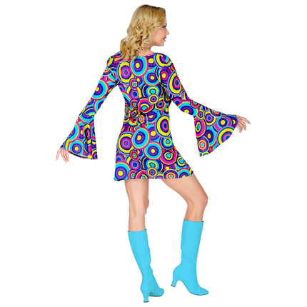 Disco 70S Jurk Blauw Paars Dames