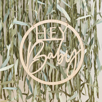 Hangdecoratie Bord Hey Baby Hout 36cm