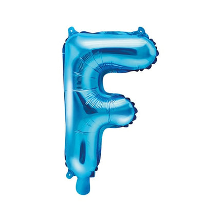 Folie Ballon Letter F Blauw Leeg 35cm