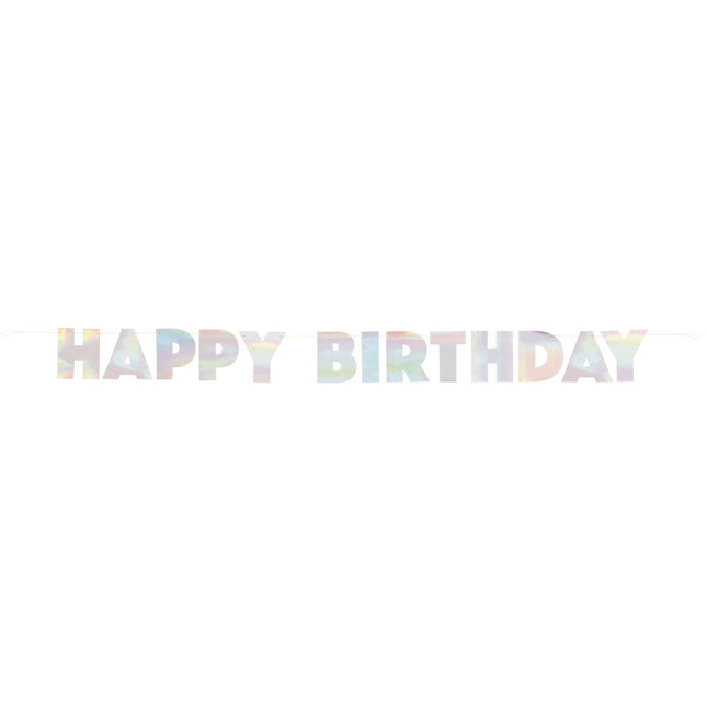 Letterslinger Happy Birthday Parelmoer 2,2m