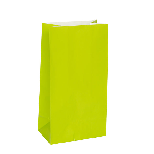 Uitdeelzakjes Lime Groen 25cm 12st