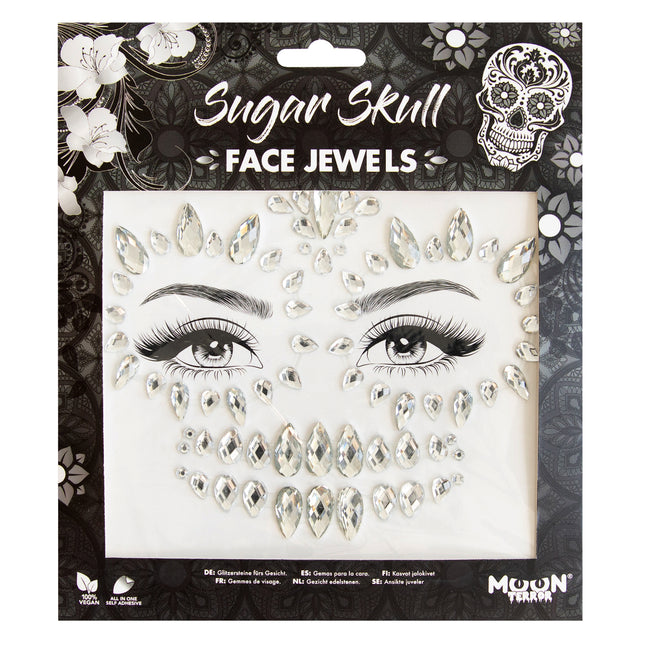 Moon Terror Halloween Face Jewels Sugar Skull