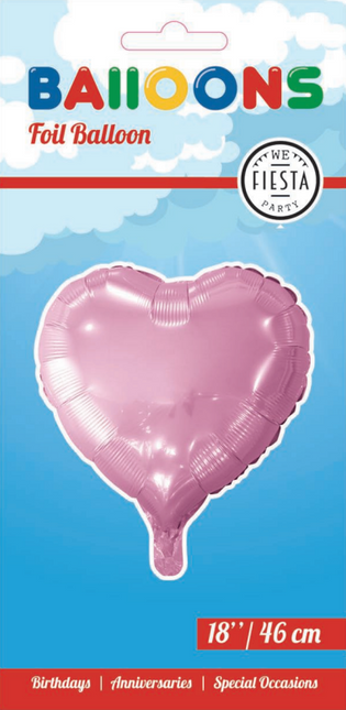 Helium Ballon Hart Lichtroze 45cm leeg