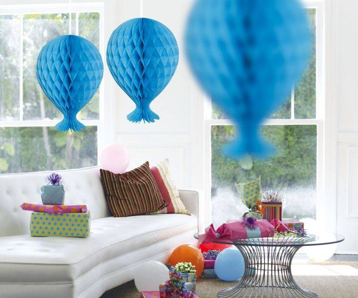 Honeycomb Ballon Lichtblauw 37cm