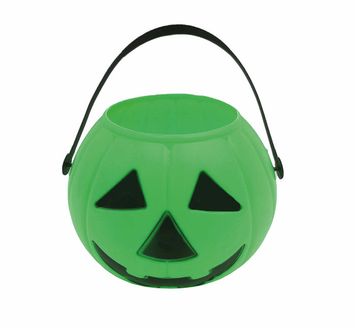 Groene Halloween Snoep Emmer Pompoen 15cm