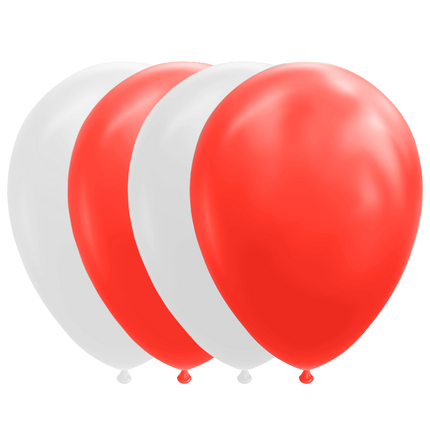 Rood Witte Ballonnen 30cm 10st