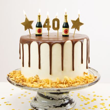 Kaarsjes 40 Jaar Champagne 17,5cm