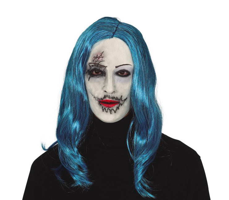 Halloween Gezichtmasker Blauw Haar