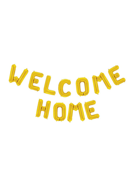 Letterballon Set Welcome Home Goud