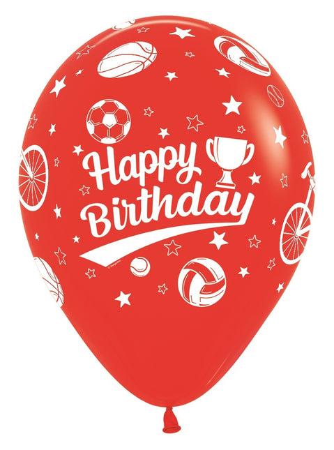 Ballonnen Happy Birthday Sport 30cm 25st