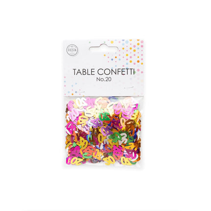 Tafelconfetti 20 Jaar Gekleurd