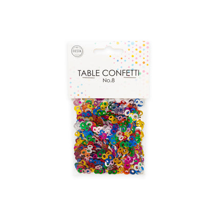 Tafelconfetti 8 Jaar Gekleurd