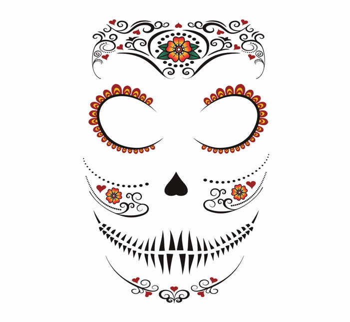 Dia De Los Muertos Gezicht Stickers 30x14 cm