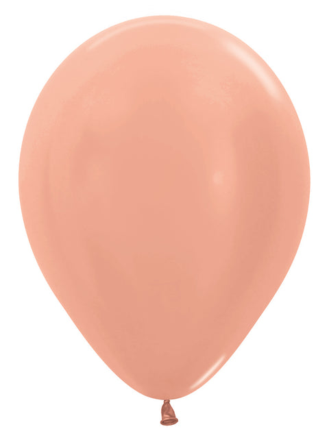 Ballonnen Metallic Rose Gold 30cm 12st