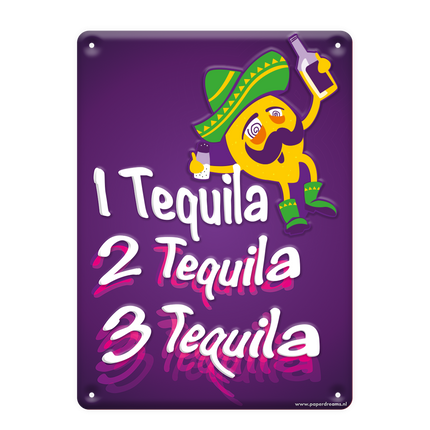 Metalen Bord Drink Tequila