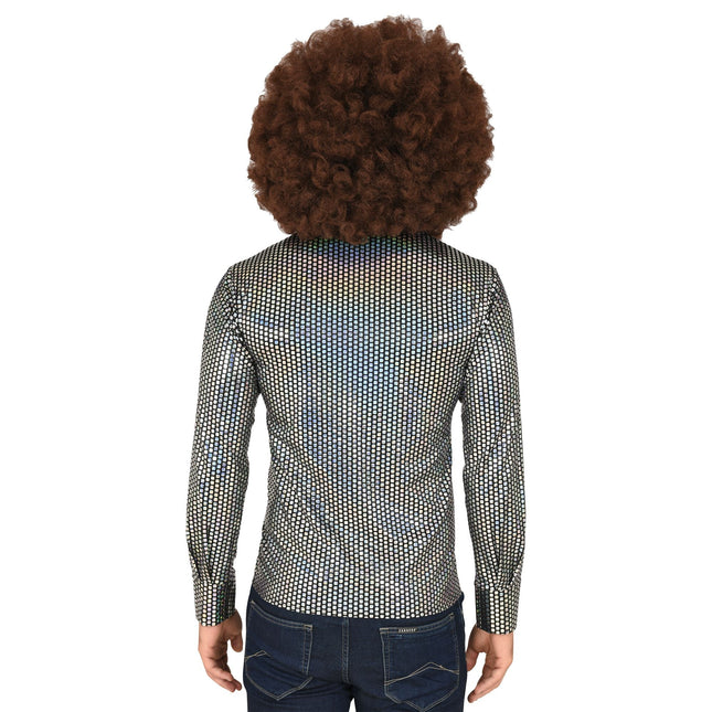 Disco 70S Blouse Zilver Heren