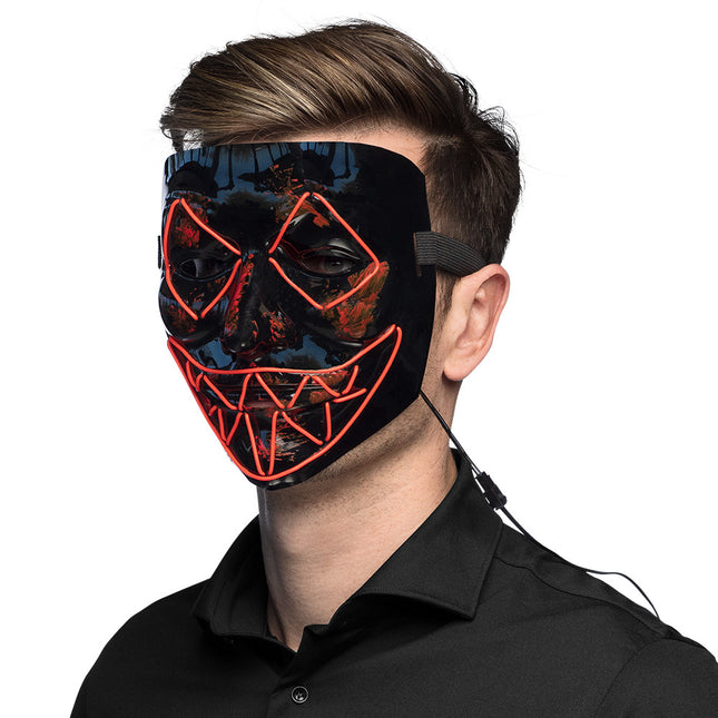 Halloween Led-Masker Killer Smile Rood