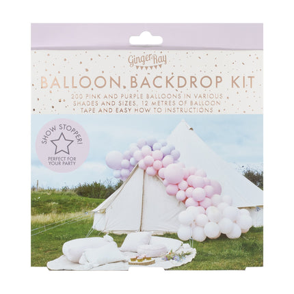 Paarse Roze Ballonnenboog XL DIY Set