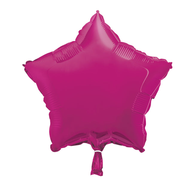 Helium Ballon Ster Fuschia Leeg 45cm