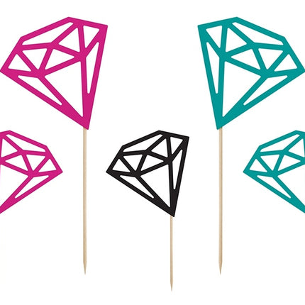 Cupcake Toppers Diamant 25,5cm 5st