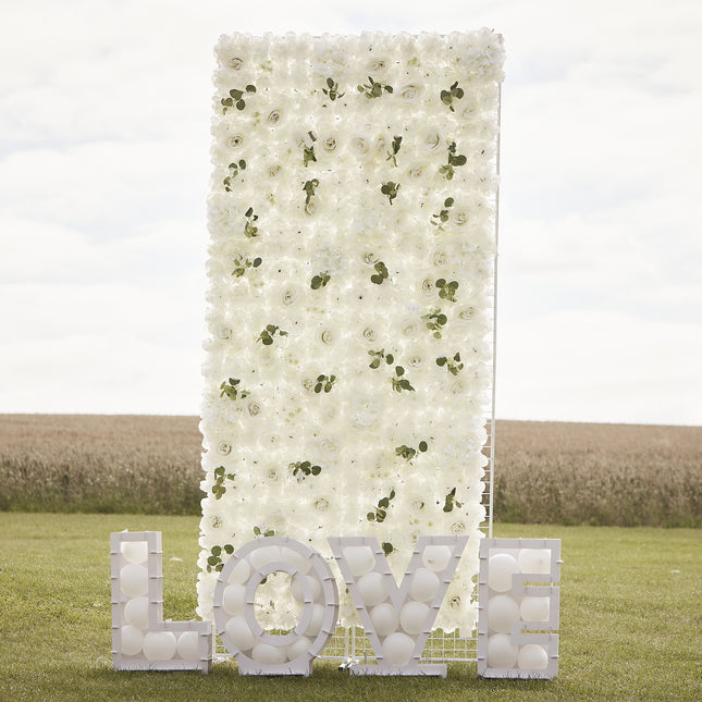 Witte Wanddecoratie Bloemen 60cm