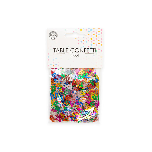 Tafelconfetti 4 Jaar Gekleurd