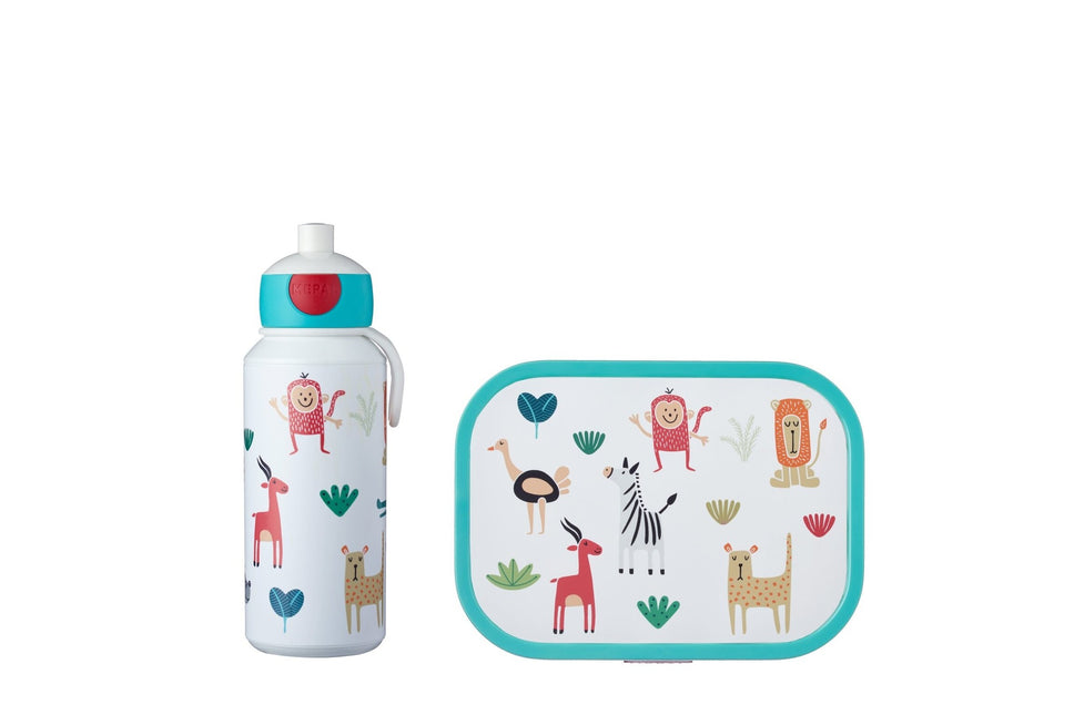 Lunchset Campus Drinkfles+Lunchbox Animal Friends