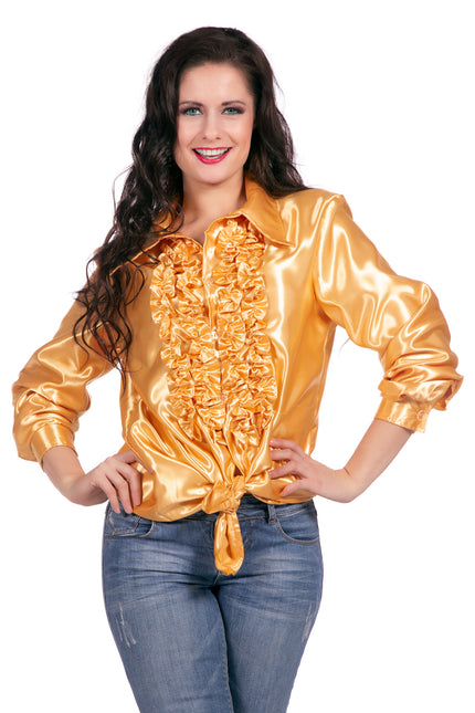 Disco Blouse Ruches Goud