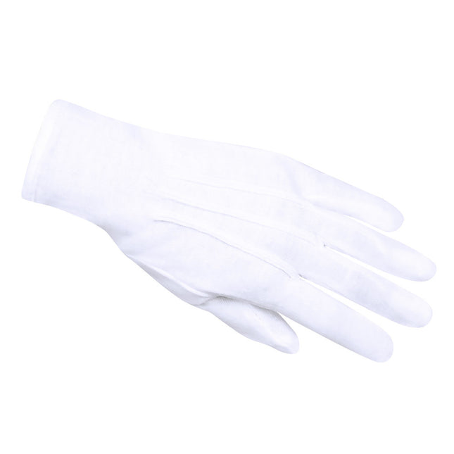 Witte Handschoenenen Drukknoop