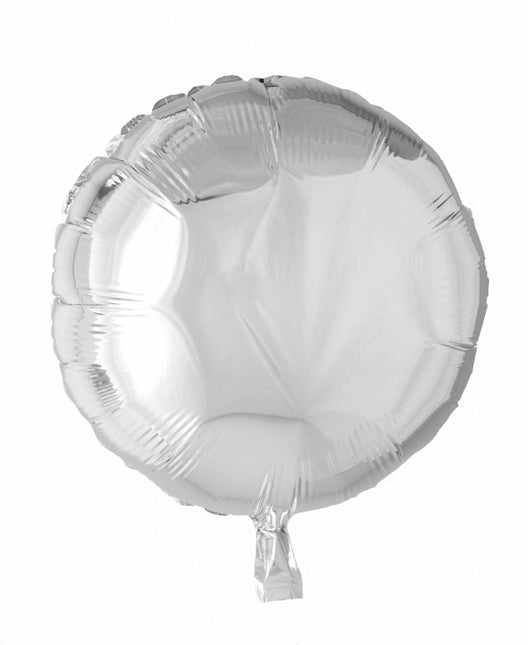 Helium Ballon Rond Zilver 46cm leeg