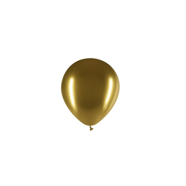 Gouden Ballonnen Chroom 13cm 100st