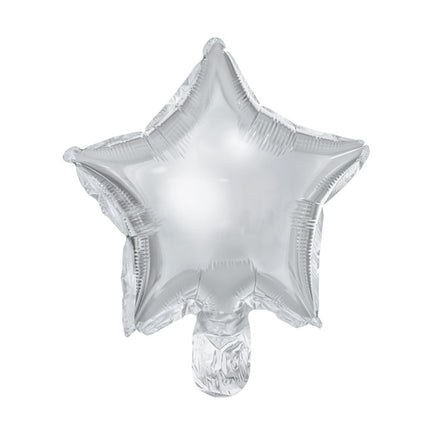 Helium Ballon Ster Zilver Leeg 25cm 25st