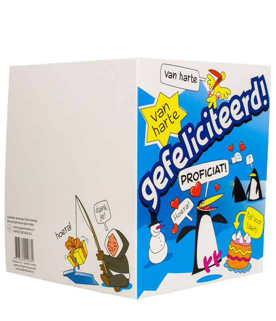 Verjaardagskaart Gefeliciteerd Cartoon 16,5cm