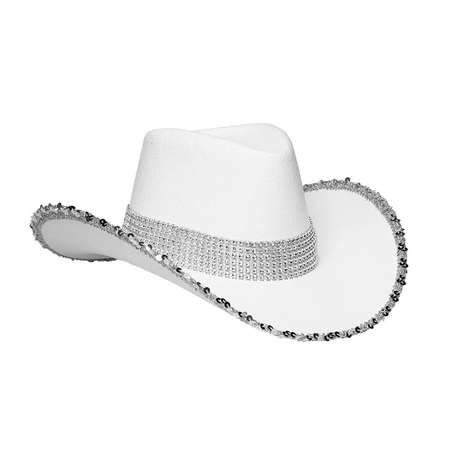 Wit Cowboyhoed Glitters