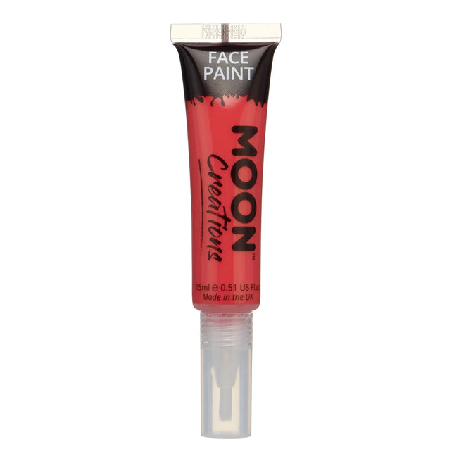 Moon Creations Face Paint with Brush Applicator Red 15ml