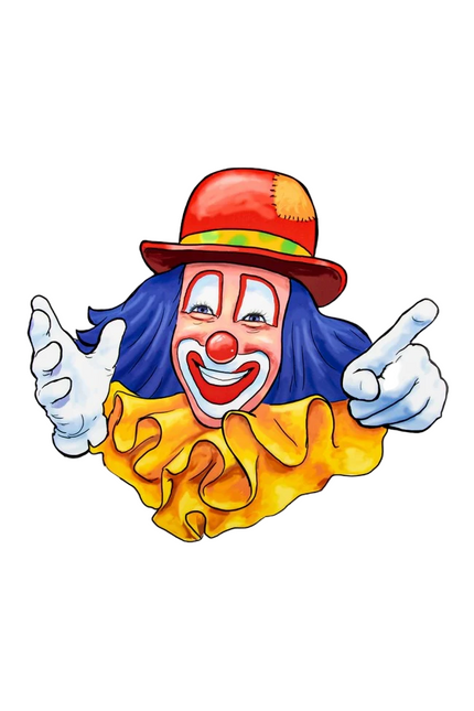 Raamsticker Clown Rode Hoed 40cm